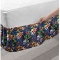 thumbnail image 2 of Flower Bed Skirt, Flourishing Spring Bloom Branches with Leaves Botanical Seasonal Succulent Beauty, Elastic Bedskirt Dust Ruffle Wrap Around for Bedding Decor, 4 Sizes, Multicolour, by Ambesonne, 2 of 2