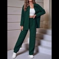 thumbnail image 4 of Conjunto de Dos Piezas de Punto para Mujer: Chaqueta de Larga con Botones y Pantalón Recto. Verde XL, 4 of 7