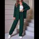 thumbnail image 4 of Conjunto de Dos Piezas de Punto para Mujer: Chaqueta de Larga con Botones y Pantalón Recto. Verde XL, 4 of 7