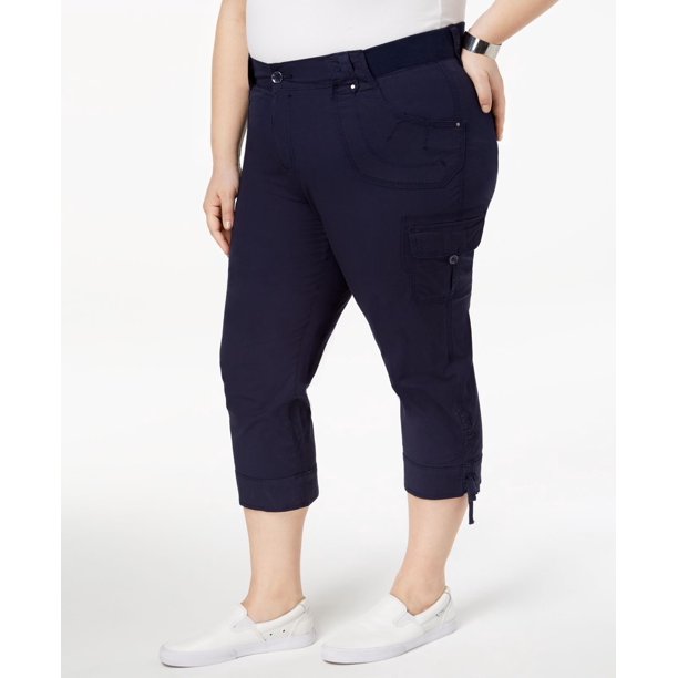 Lee Womens Plus ButtonFront Cargo Pants Stretch