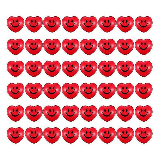 48Pcs 2.75Inch Stress Balls 'S Day Heart Shaped Squishy Ball Smile Face Foam Stress Relief Ball