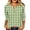 Green, variant on 3/4 Sleeve Tops for Women Gingham Check Button Front Relaxed Fit Casual Blouse for Fall (Orange, S)