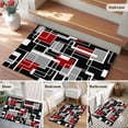 thumbnail image 5 of Bathroom Rugs 2x3 Ft, Red Black Geometric Non Slip Area Rugs for Kitchen Bedroom Entryway, Modern Color Block Abstract Washable Carpet Runner Rug Floor Mats for Bedroom Home Decor, 5 of 8