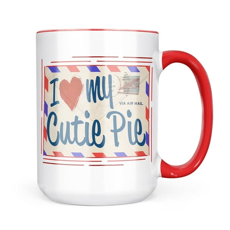 

Neonblond I Love my Cutie Pie Vintage Letter Mug gift for Coffee Tea lovers