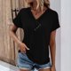thumbnail image 1 of Fiudx Ofertas Flash Artículos En Oferta Blusas para Mujer Casual Sexy Moda Occidental Cuello En V Camisetas Primavera Moda Ropa Verano Pliegues Sólidos, 1 of 6