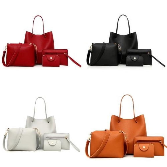 Zhaomeidaxi Women Handbag PU Leather Shoulder Bags Tote Bag Fashion Satchel Hobo Purse Set 4pcs