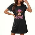 thumbnail image 4 of Sakmal Lightweight Moomoo Nightgownss for Women Short Sleeve Love Plus Size Valentines Pajama Sleep Dress Heart Print Short Nightgowns for Women L, 4 of 5