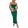 thumbnail image 1 of Vestido PRETTYGARDEN Maxi Verde Sin Tirantes con Nudo Frontal Torsionado Talle M, 1 of 8