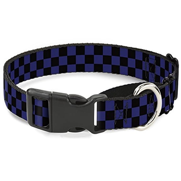 Buckle-Down Checker Black Blue Martingale Dog Collar