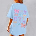 thumbnail image 2 of DHFJKG Short Sleeve Shirts For Women Oversized Bow Print Graphic Tee Crewneck Vintage Tshirts Casual Baggy Streetwear Trendy Tops, 2 of 8