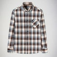 thumbnail image 2 of Men Cotton Shirts Long Sleeve Loose Tshirts Classic Plaid Tee Blouses Lapel Neck Outfit Spring Going Out, 2 of 3
