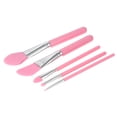 thumbnail image 1 of Juego de 6 brochas de silicona suave para maquillaje y mascarillas faciales, color rosa, ahorra cosméticos y ofrece un acabado natural., 1 of 6