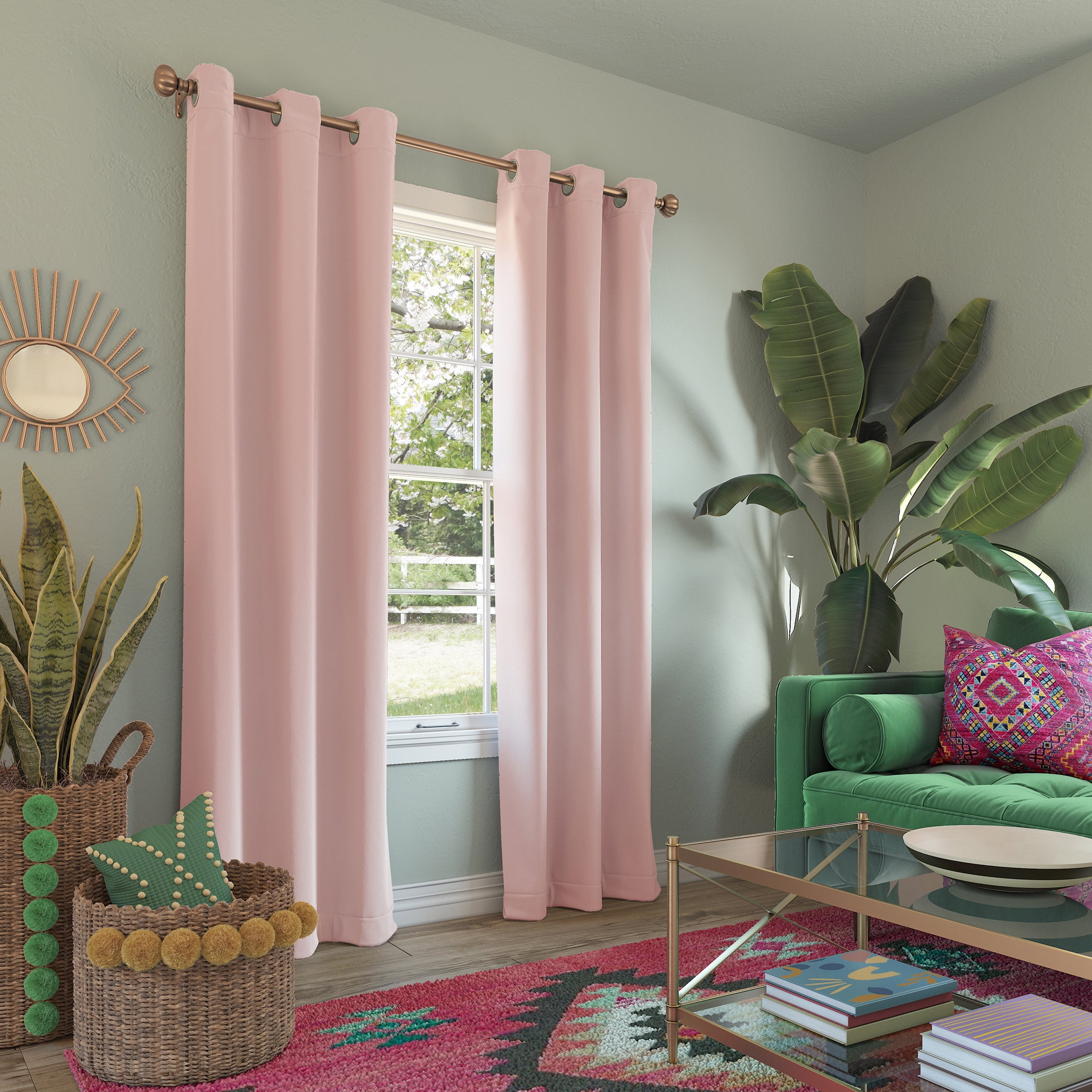 Sun Zero Riley Kids Bedroom Blackout Grommet Single Curtain Panel, 40" X 95"