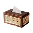 thumbnail image 1 of Solid Wood Rattan Tissue Box High Values Rattan Drawer Home Bedroom Living Room Coffee Table Paper Drawer, 1 of 5