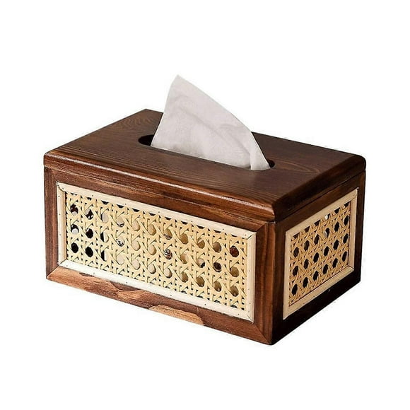 Solid Wood Rattan Tissue Box High Values Rattan Drawer Home Bedroom Living Room Coffee Table Paper Drawer