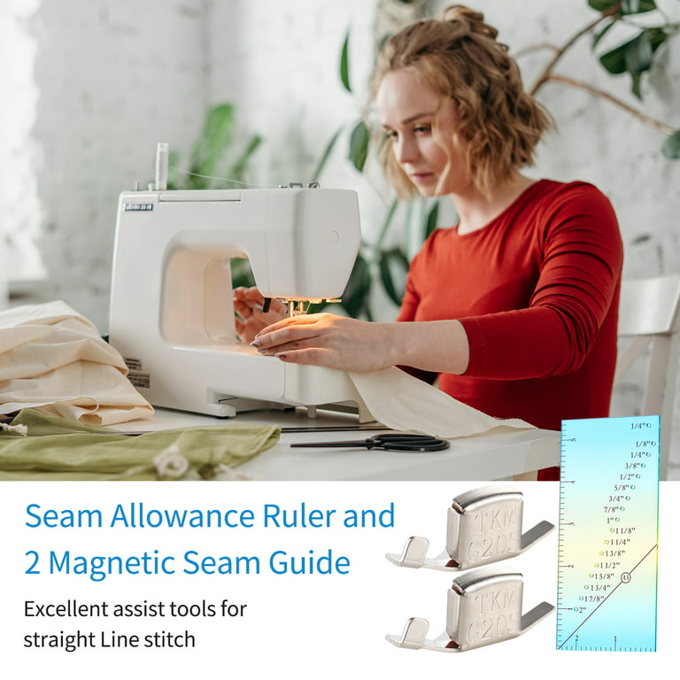Carevas Seam Allowance Ruler and 2 Magnetic Seam Guide for Sewing
