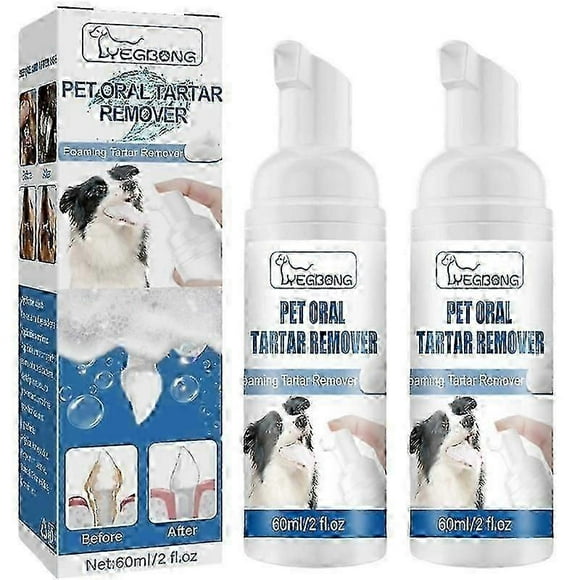 Tartar Remover For Dog Natural Dental Care Solution Foam Remove Calculus Reduce Tartar Plaque Buildup Pets Oral Cleaning Product 2pcs