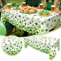 St. Patrick's Day Party Supplies - Irish Themed Shamrock Tablecloth | 54 x 72 Inch Disposable Table Cover for Festive St. Patrick's Day Party Decorations