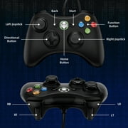 PC Controller, Wired Controller for Xbox 360/PC, 71 in/1.8m USB cable , Double Vibration-Black