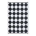 thumbnail image 4 of Nanan 9x18 Waterproof Outdoor Rug, Classic Checkered Pattern, All-Weather Patio Mat, UV Resistant, Stain Resistant, Easy Clean Plastic Rug for Yard, Deck, Balcony, Camping,Black White, 4 of 8