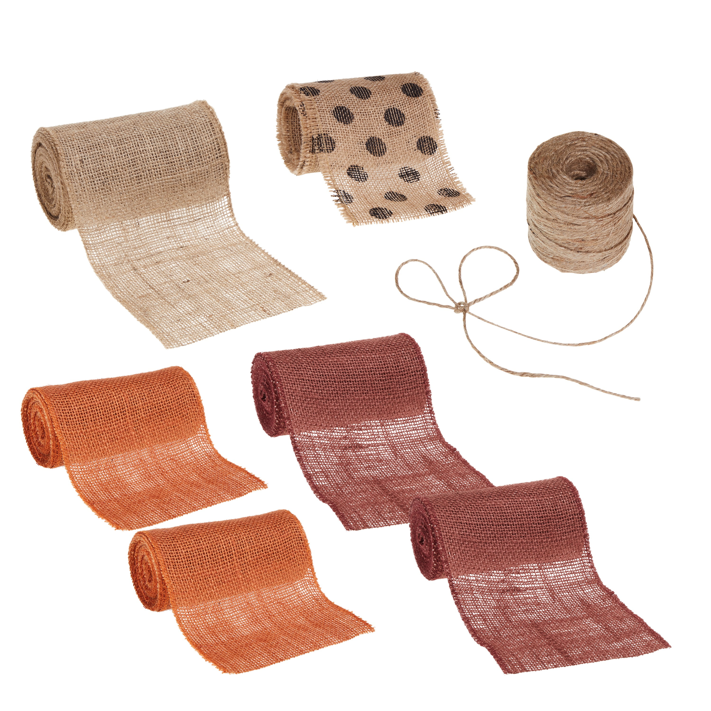 Love, Laugh, Craft Fall Burlap Wreath Project Kit, 7-Pk, Precut Ribbon, Multi-Color