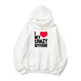 thumbnail image 3 of EHQJNJ Sweat à Capuche Bleu pour Femmes Imprimé Lettre Manches Raglan Pull Simple Marine, 3 of 3
