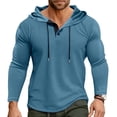 thumbnail image 2 of Men's Hooded Top for Daily Casual Wear with Long Sleeve Athletic Performance Design and Practical Drawstring Detail, 2 of 6