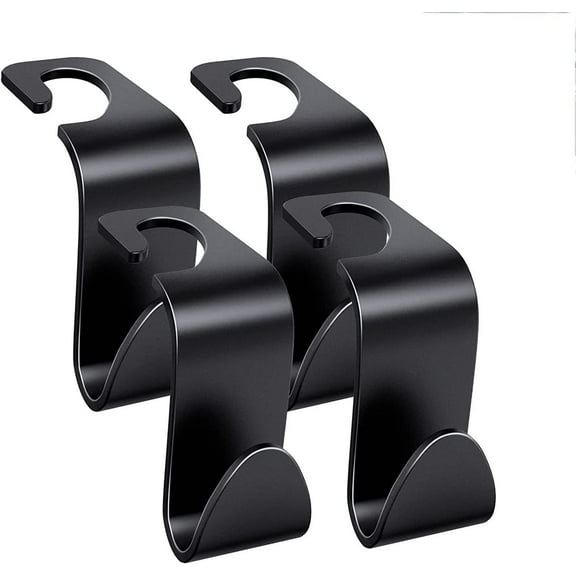 4 Pack Car Seat Headrest Hook, Car Hook Hanger Storage Organizer for Purse Coats Umbrellas Grocery Bags Handbag, Car Interior Accessories