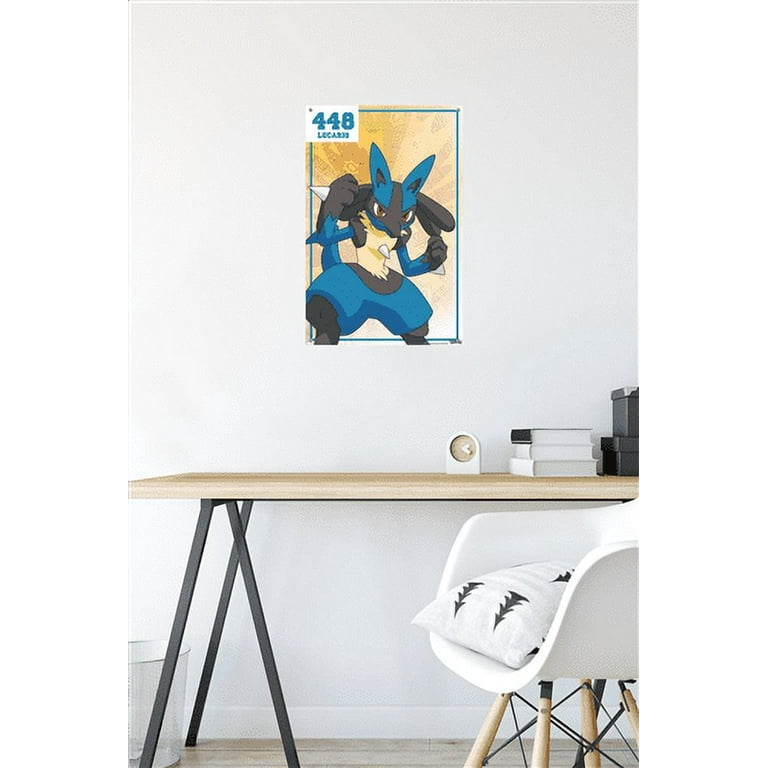 Pokémon - Lucario 448 Wall Poster with Push Pins, 14.725\