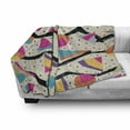 thumbnail image 3 of Indie Soft Flannel Fleece Throw Blanket, Eighties Memphis Fashion Style Geometric Abstract Colorful Design Dots Funky, Cozy Plush for Indoor and Outdoor Use, 60" x 80", Multicolor, by Ambesonne, 3 of 6