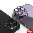thumbnail image 3 of WUJU Metal Cubierta Completa Antiarañazos Protector De Lente De Cámara De Vidrio Templado Compatible Para iPhone 11 12 13 14 Pro Max 14 Plus Funda, 3 of 4