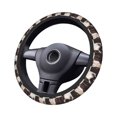 thumbnail image 3 of Checkered Cowhide Fur Universal Steering Wheel Cover Fit for Truck Texture Soft Car Steering Wheel Protector Auto Accessories, 3 of 4