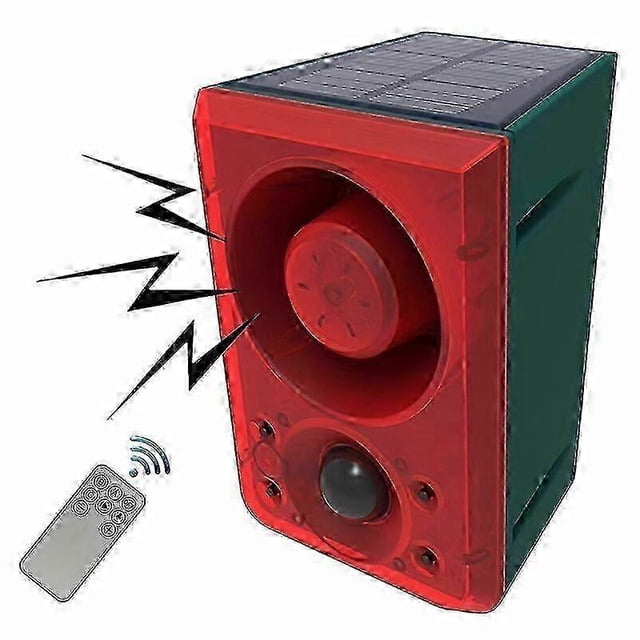 2026 1pc Solar Motion Sensor Alarm, Dog Barking & Gunshot Sound 130dB Sound Siren, Security Alert System With Remote Controller For Home, Villa, Yard