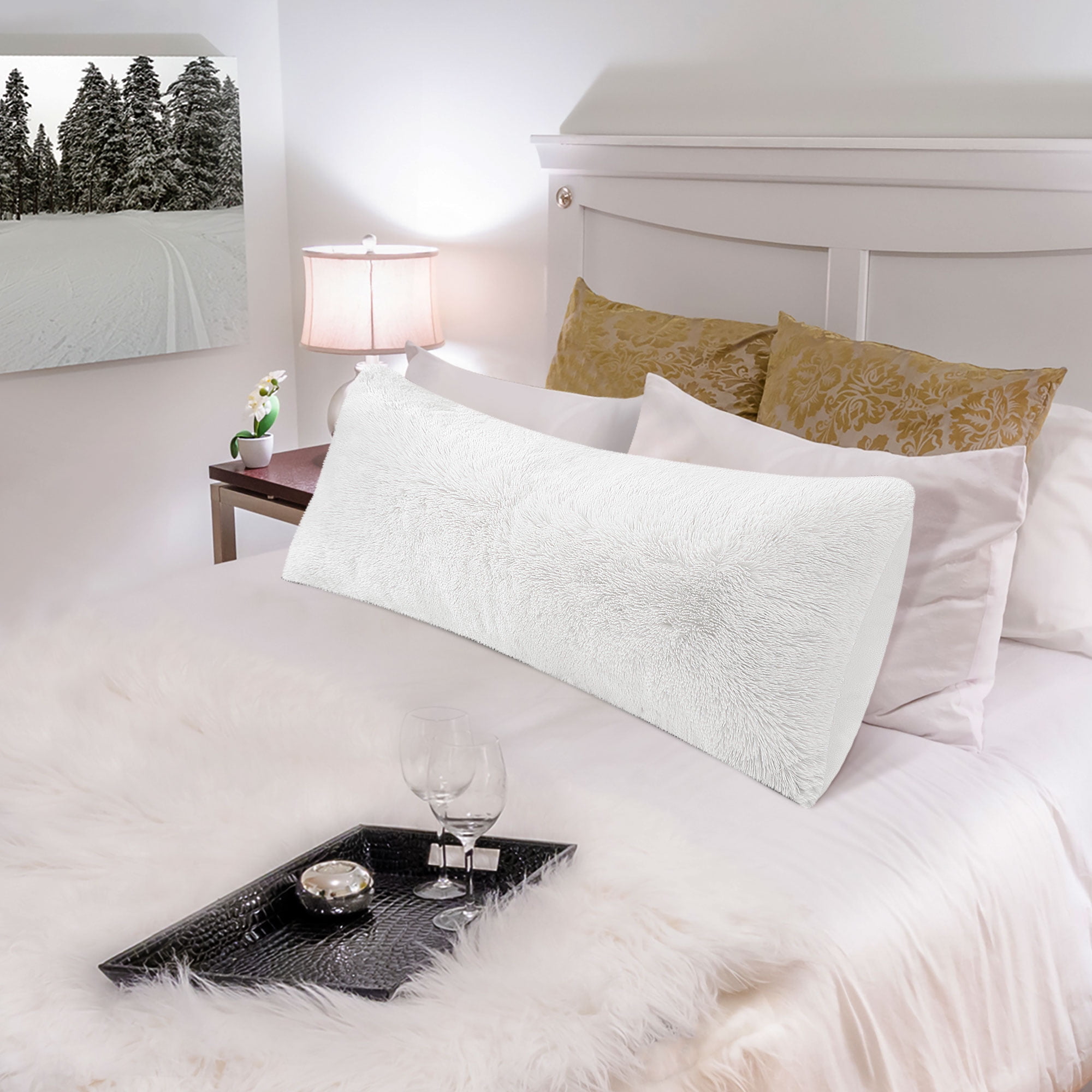 Fg20a Cream White Plain Soft Faux Fur Cushion Cover/Pillow Case*Custom Size*