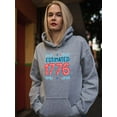 thumbnail image 2 of Estimated 1776 Cartoon Banner Hoodie Women -Image by Shutterstock, Female Large, 2 of 4