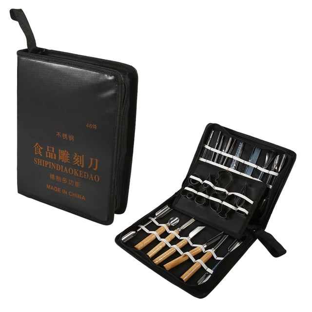 Kit de Herramientas para Tallar 46 Uds., Cincel Portátil para Alimentos, Frutas y Verduras, Productos de Corte de Cocina, Adecuado Para Chefs y Aficiones al Tallado