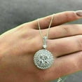 thumbnail image 4 of Bluebell Jewels White Round Cut Cubic Zirconia Double Halo Cluster Pendant Necklace14k White Gold Finish, 4 of 4
