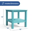 thumbnail image 2 of Krikacy Adirondack End Table Set of 2, Double-Tiered HIPS All-Weather End Table for Porch Deck,Teal, 2 of 7