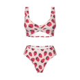 thumbnail image 4 of Daiia Strawberry Women's Bikini Set Two Piece Swimsuit High Waisted Bikini Adjustable Straps Bikini Perfect for Beach, Pool, and Summer Vacation-Medium, 4 of 9