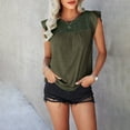 thumbnail image 4 of Kovlvoll Womens Summer Tops Eyelet Crewneck Short Sleeve Casual Loose Fitted Basic Shirts Top, 4 of 7