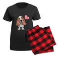thumbnail image 5 of CafePress - Basset Heart Balloon Women's Dark Pajamas - Women's Short Sleeve Print T-Shirt and Pants Dark Cotton Pajama Set, 5 of 7