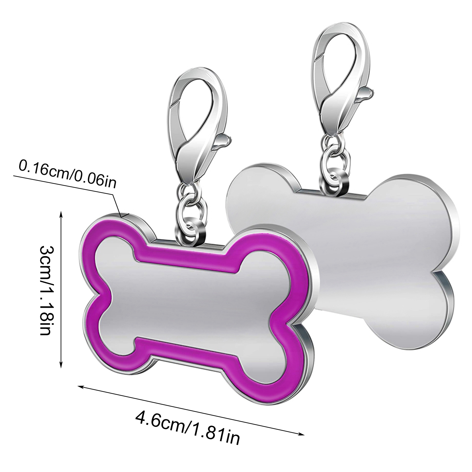 PWFE Customized Personalized Double Sided Laser Etched Stainless Steel