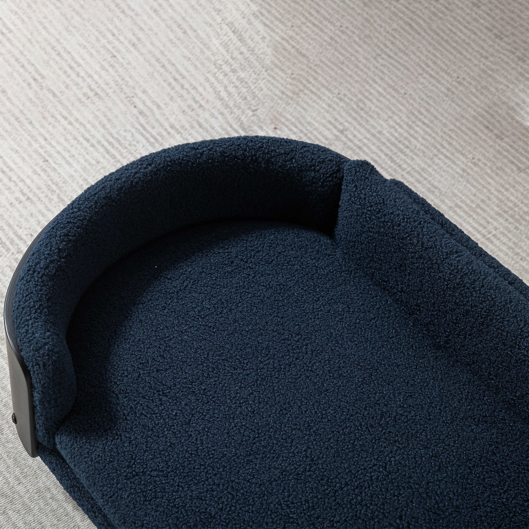 Pefilos 30" Elevated Pet Dog Bed with Solid Wood Legs and Black Bent Wood Back, Cashmere Cushion, Pet Sofa for Indoors Dogs, Dark Blue Pefilos 30" Elevated Pet Dog Bed with Solid Wood Legs and Black Bent Wood Back, Cashmere Cushion, Pet Sofa for Indoors Dogs, Dark Blue