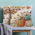thumbnail image 2 of Jecuwe Fall Throw Pillow Covers 18x18 Inch Set of 2, Autumn Fallen Leaves Decoration Throw Pillow Covers Pumpkins Maple Leaves Outdoor Cushion Cover for Sofa Couch Farmhouse Room Bed Decor, 2 of 6