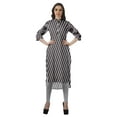 thumbnail image 2 of Moomaya Kurta Tunique à Ourlet Droit Imprimée pour Femmes, Kurti à Col Mandarin, Tenue d'Été, 2 of 6