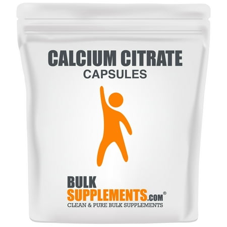 BulkSupplements.com Calcium Citrate Capsules - Vegan Calcium Supplement - Bone Strength Supplement (100 Capsules - 25 Servings)