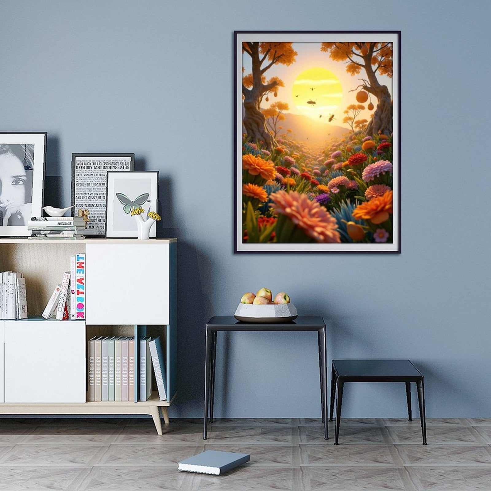 Diamond Art Kit for Adults, Sunlit Garden Bees Blossom Path Diamond Painting for Adults Beginners, DIY Diamond Art Painting Kits, 5D Diamond Painting Crafts for Home Decor 12x16 Frameless