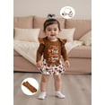thumbnail image 4 of BemeyourBBs Baby Thanksgiving Outfit Romper Skirt Stockings Headband 4 Pcs Set, 4 of 9