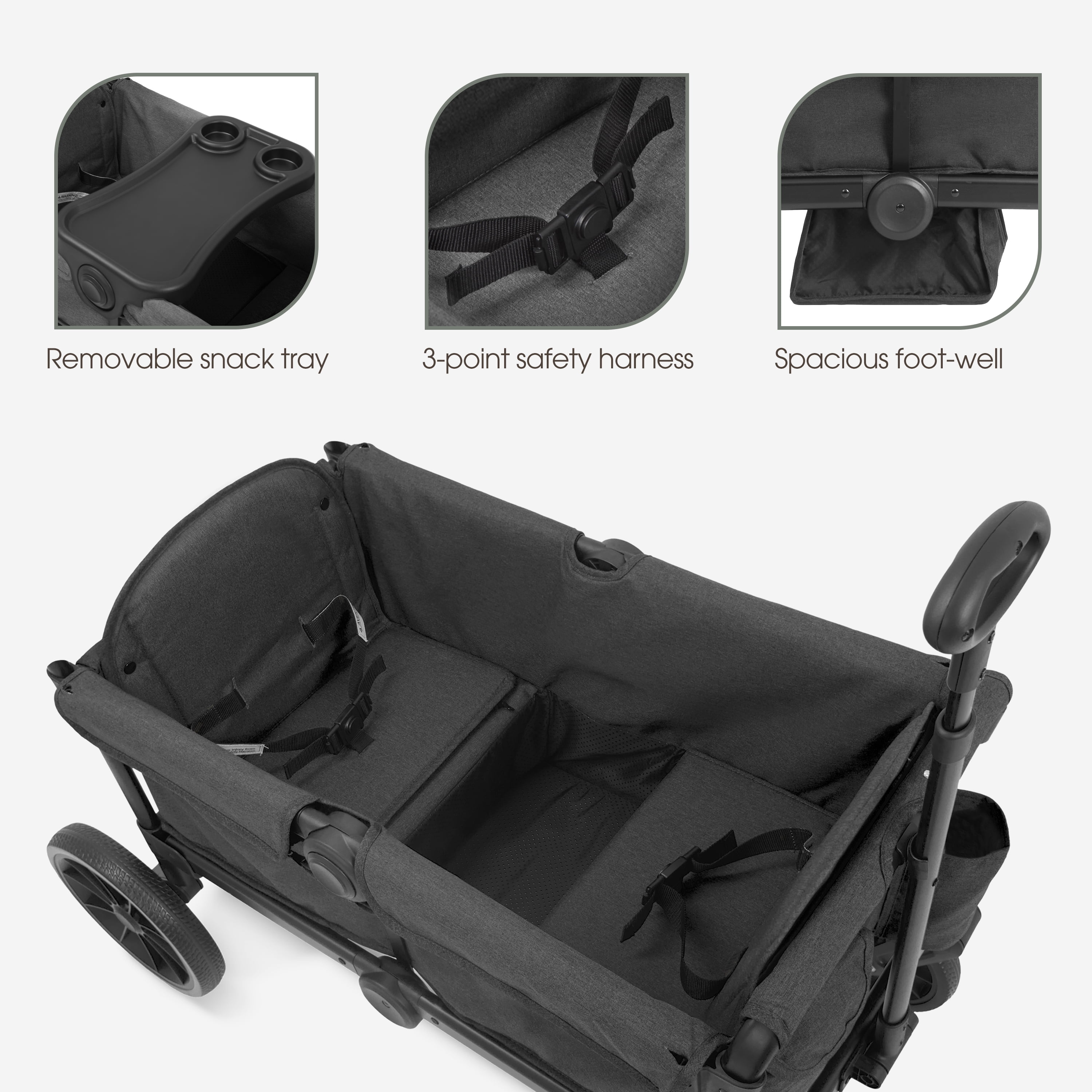 Evolur TrailBlazer Wagon Stroller, Black