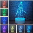 thumbnail image 2 of Creative 3D LED Anime One Piece Figure Lighting Touch Base Acrylic Plate Home Decor Lava Sleep Night Light Teen Chrismas (Zoro), 2 of 8